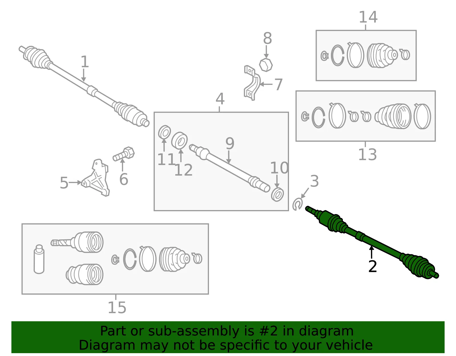 Axle Assembly - Driver's Side (LH) - Mazda (FTA3-25-60X) - view 2