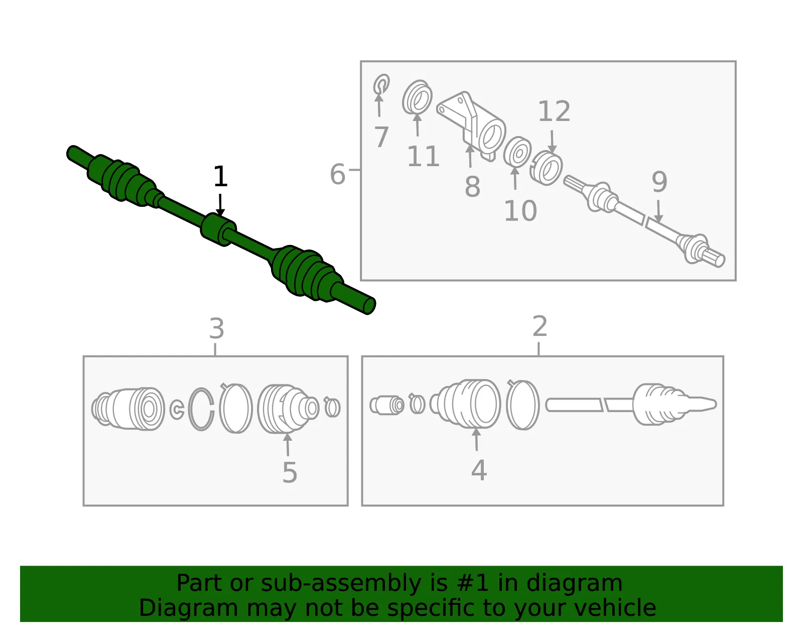Axle Assembly - Passenger Side (RH) - Mazda (GD81-25-50XA) - view 2