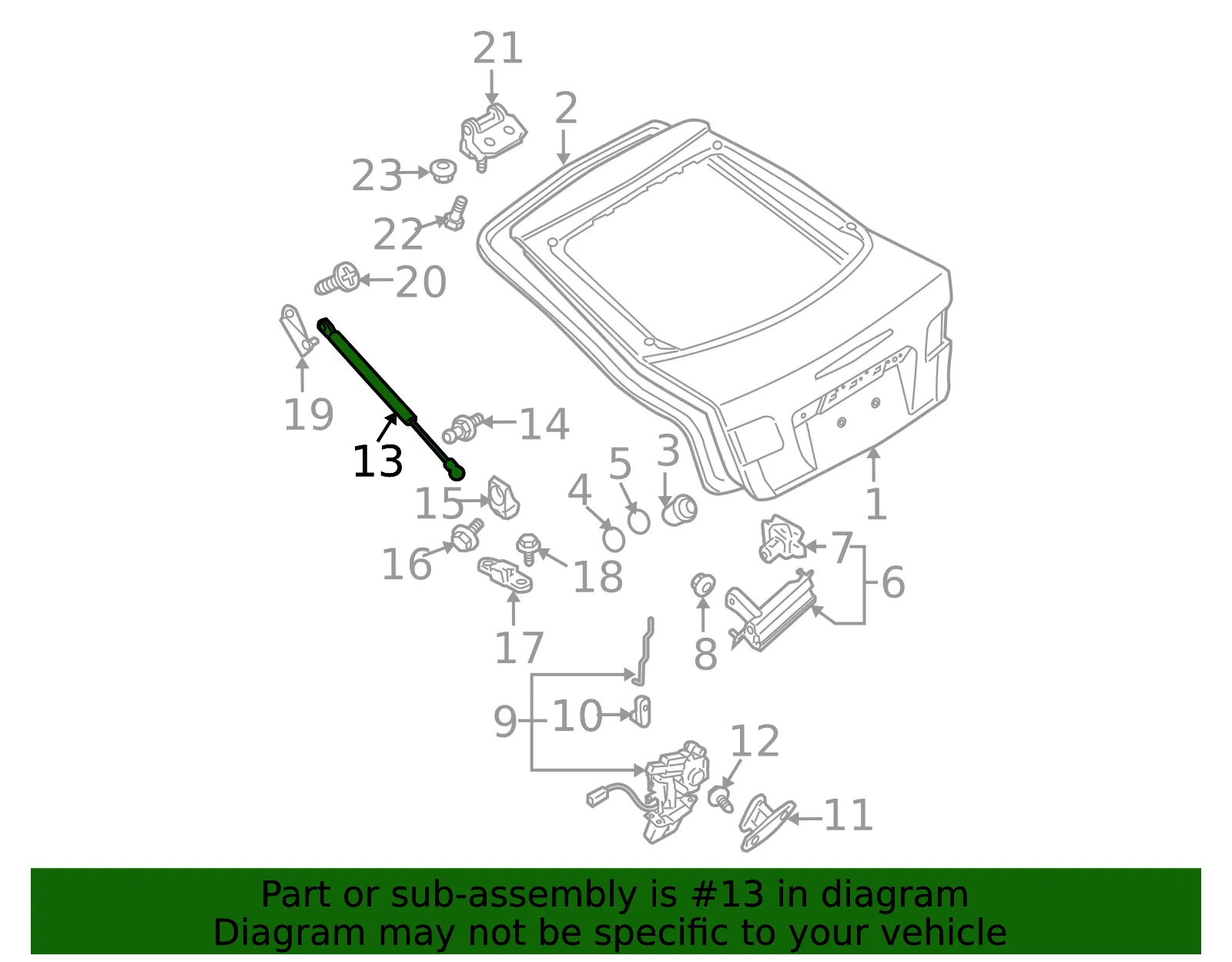 Lift Cylinder - Passenger Side (RH) - Mazda (GM9A-62-620D) - view 2