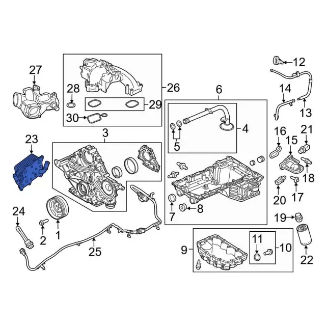 Engine Oil Cooler - Ford (HC3Z-6A642-A) - view 6