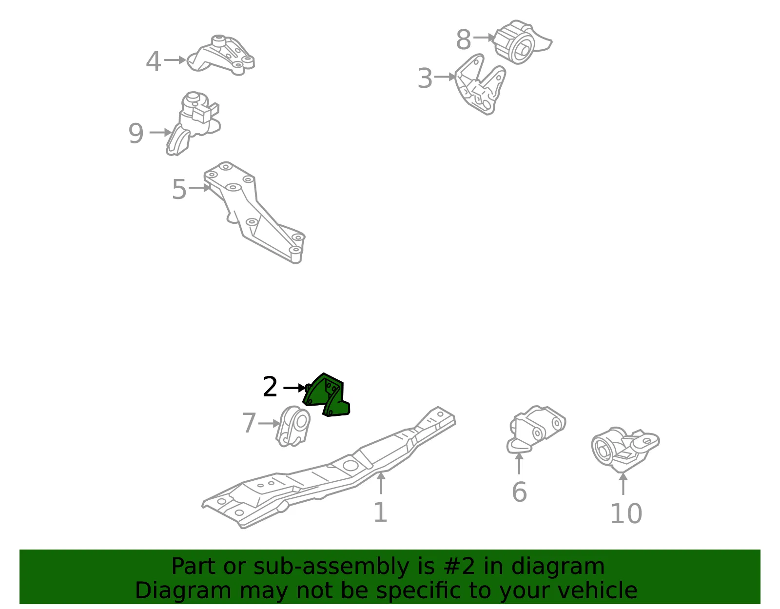 Bracket Engine Mount - MAZDA (LD4739020) - view 2