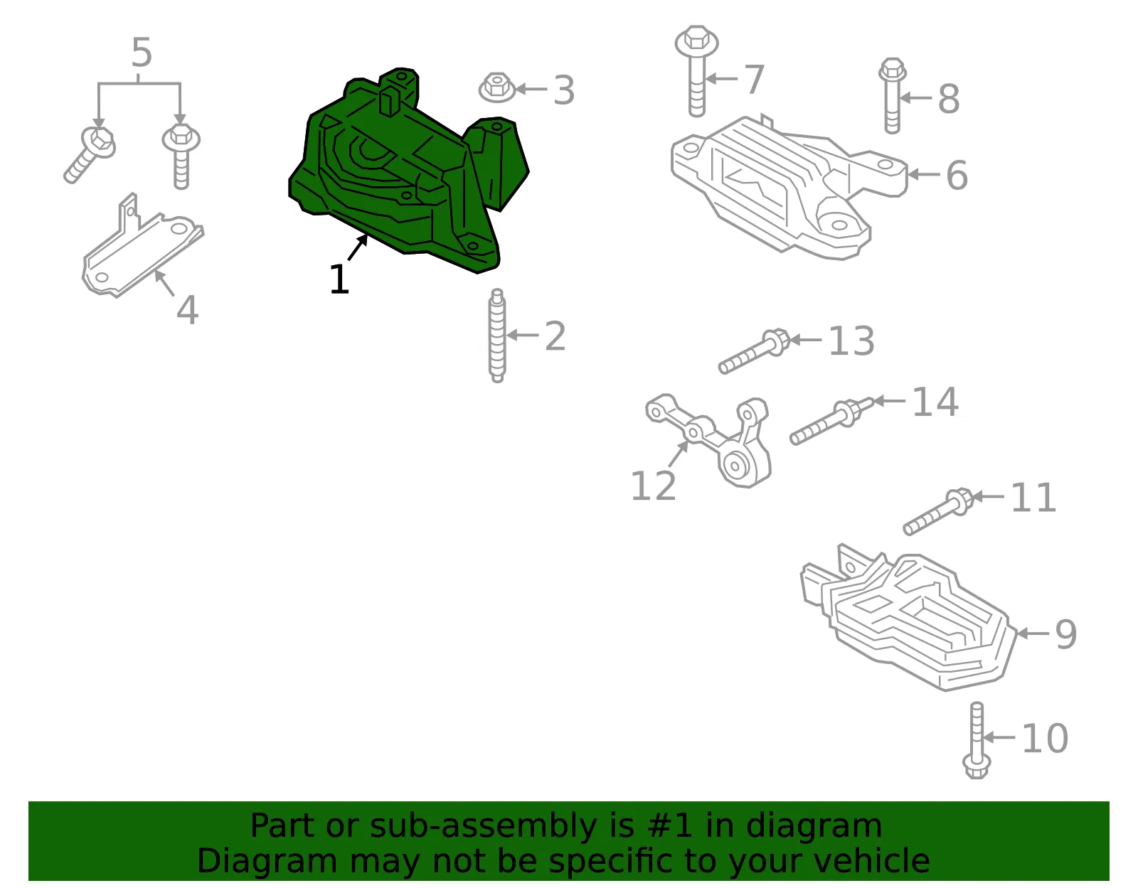 Bracket Engine Front Support - Ford (LX6Z-6038-Y) - view 4