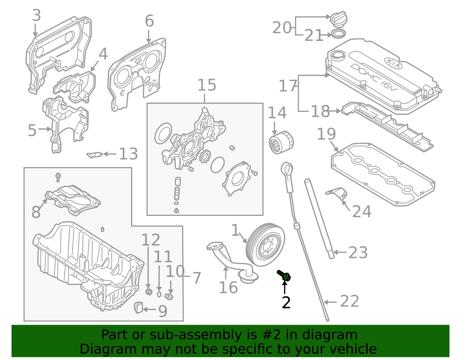 Crankshaft Pulley Bolt - Kia (MB3C7-11406) - view 2