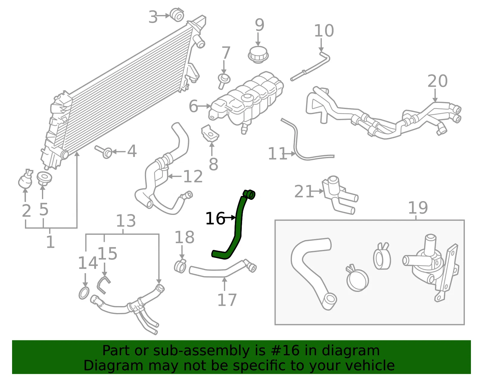 Engine Coolant Hose - Ford (ML3Z-18N344-E) - view 4