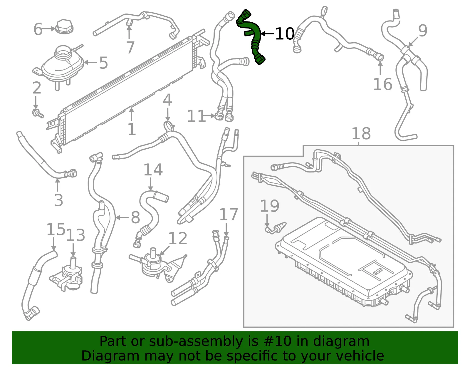 Engine Coolant Pipe - Ford (P1MZ-8286-C) - view 2