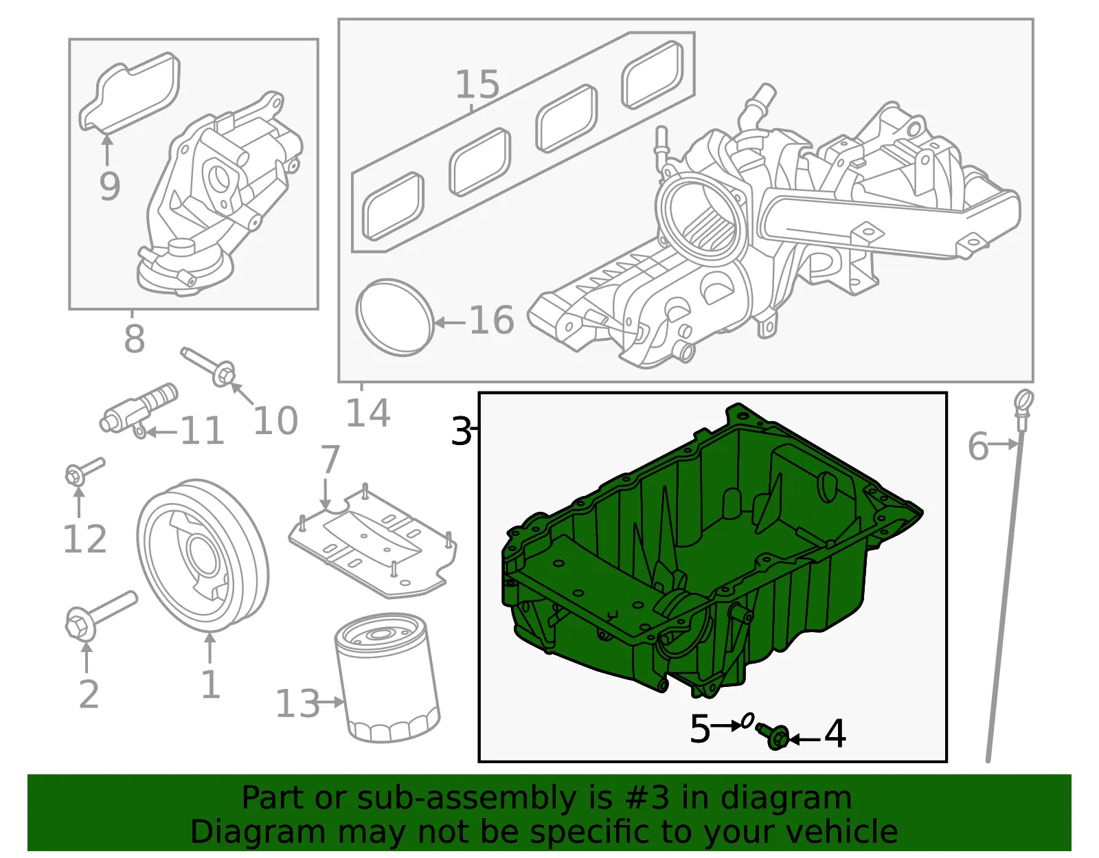 Pan Assembly Engine Oil - Ford (PB5Z-6675-B) - view 3