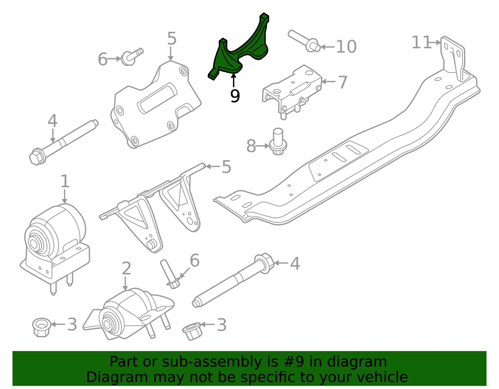 Automatic Transmission Mount Bracket - Ford (PC3Z-6028-B) - view 3