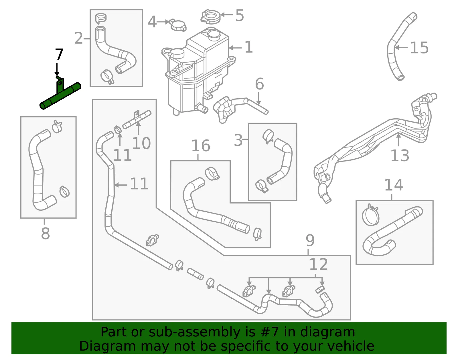 Engine Coolant Overflow Hose Adapter - Mazda (PX28-15-74Z) - view 2