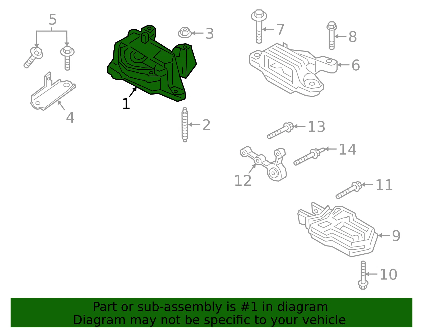 Engine Mount - Ford (PZ1Z-6038-A) - view 3