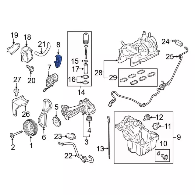 Engine Timing Chain Guide - Ford (RL3Z-6B274-B) - view 5