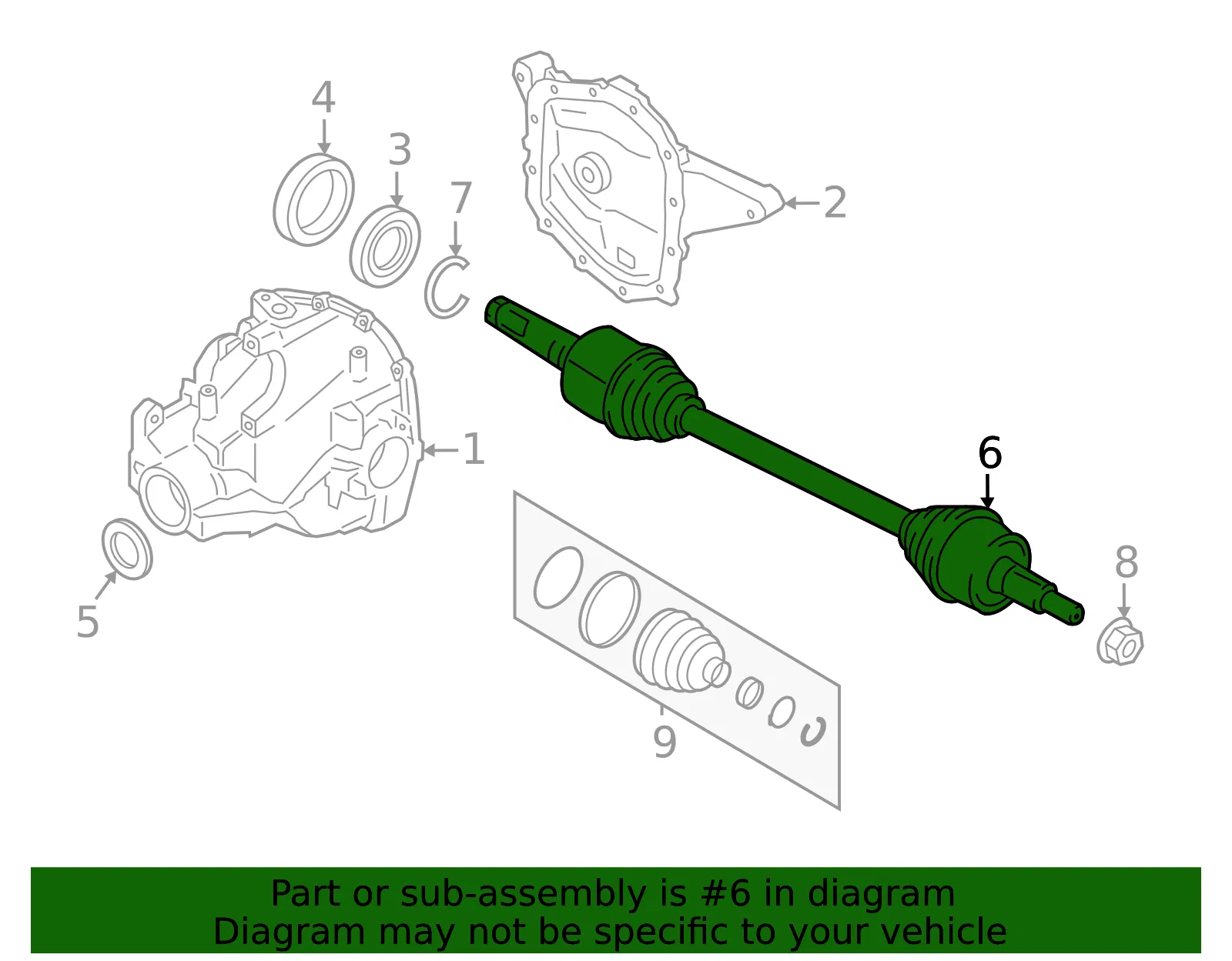 Axle Assembly - Ford (RL7Z-4K139-A) - view 2