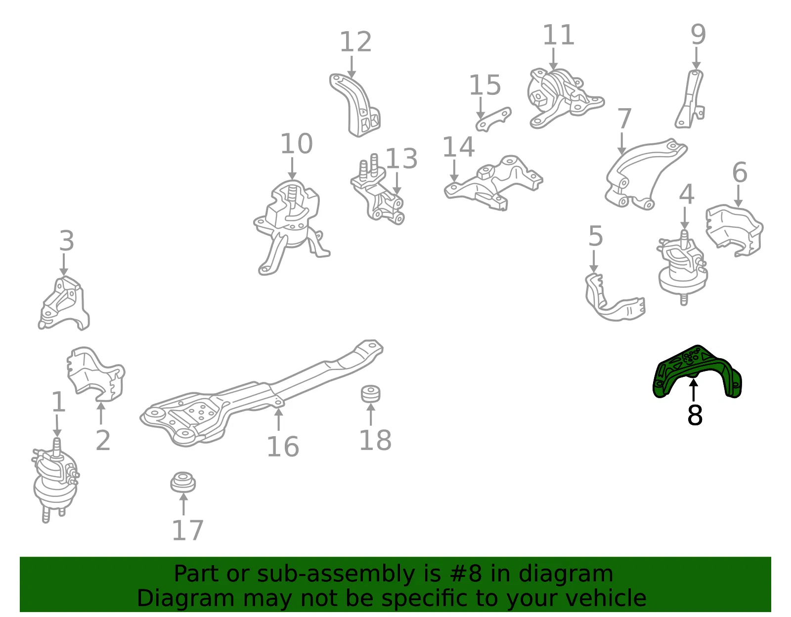 Engine Mount Bracket - Mazda (T001-39-041) - view 3