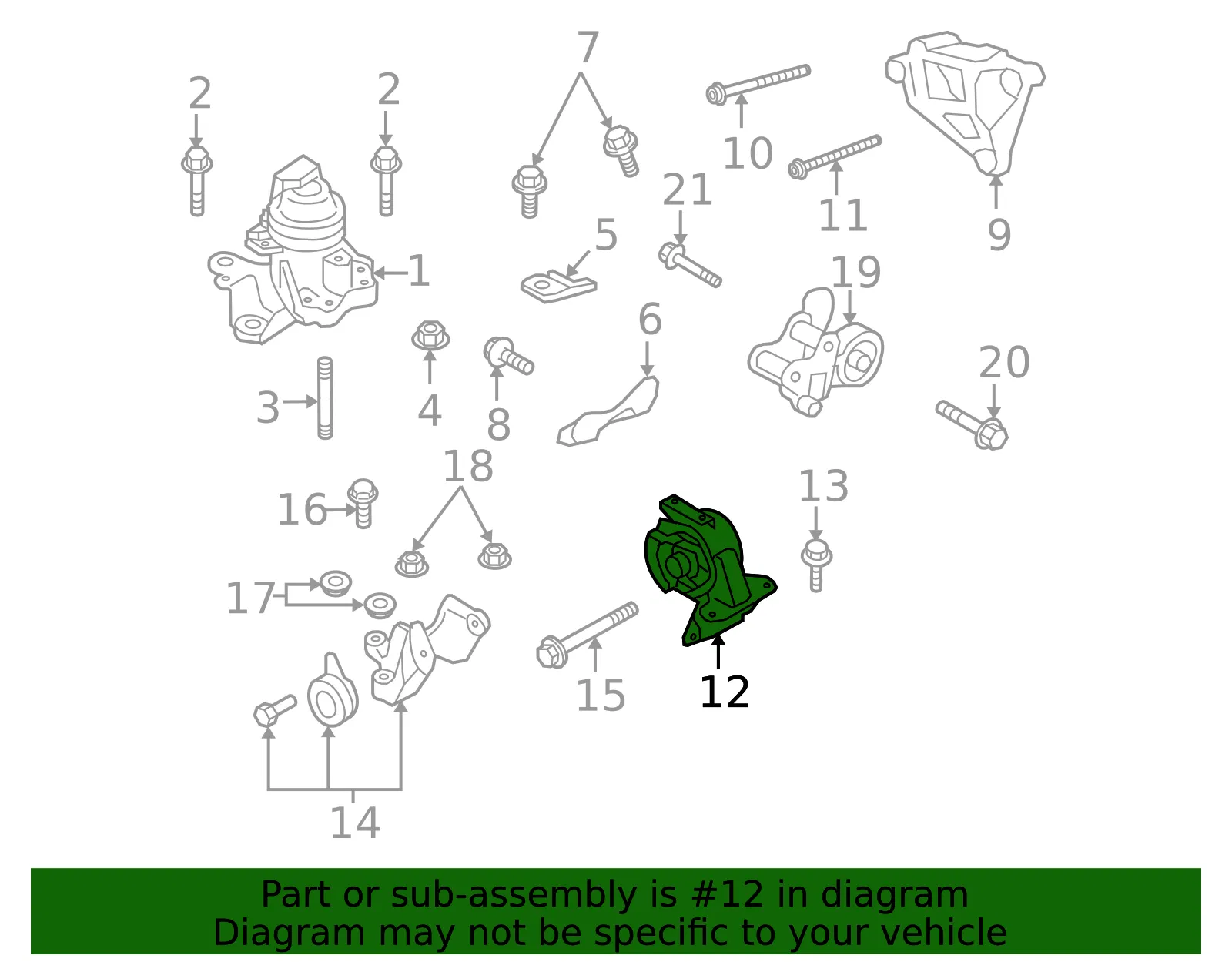 Engine Mount - Mazda (TD11-39-070C) - view 3
