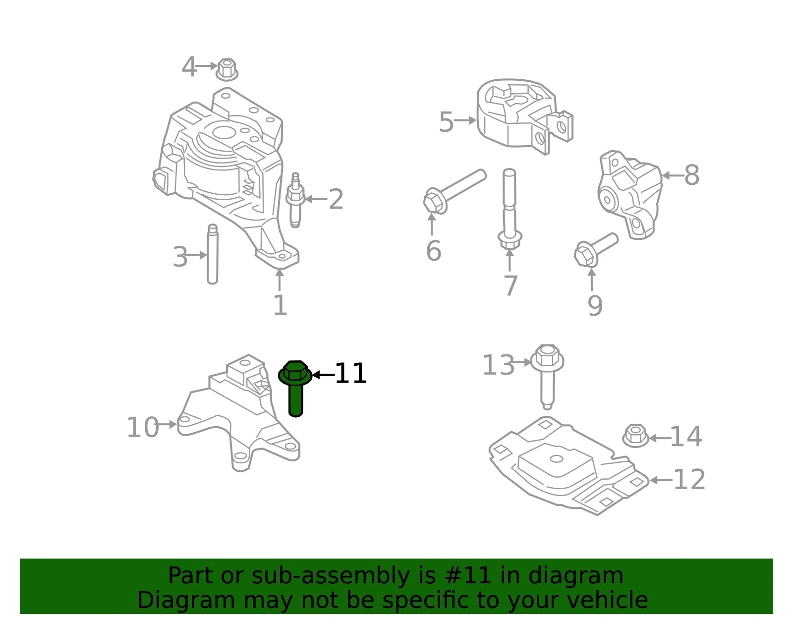 Engine Mount Support Bracket Bolt - Ford (W500520S442) - view 5