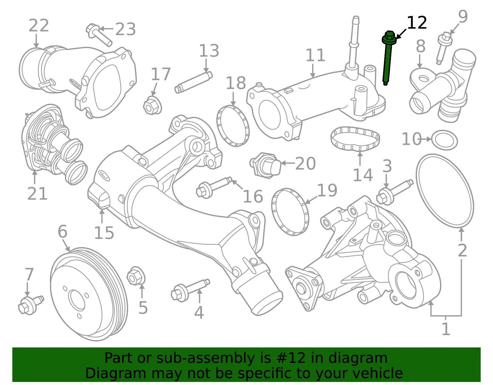 Engine Cylinder Head Bolt - Ford (W503285S437) - view 5