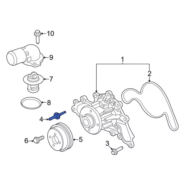 Engine Cooling Fan Clutch Stud - Ford (W713461S437) - view 4