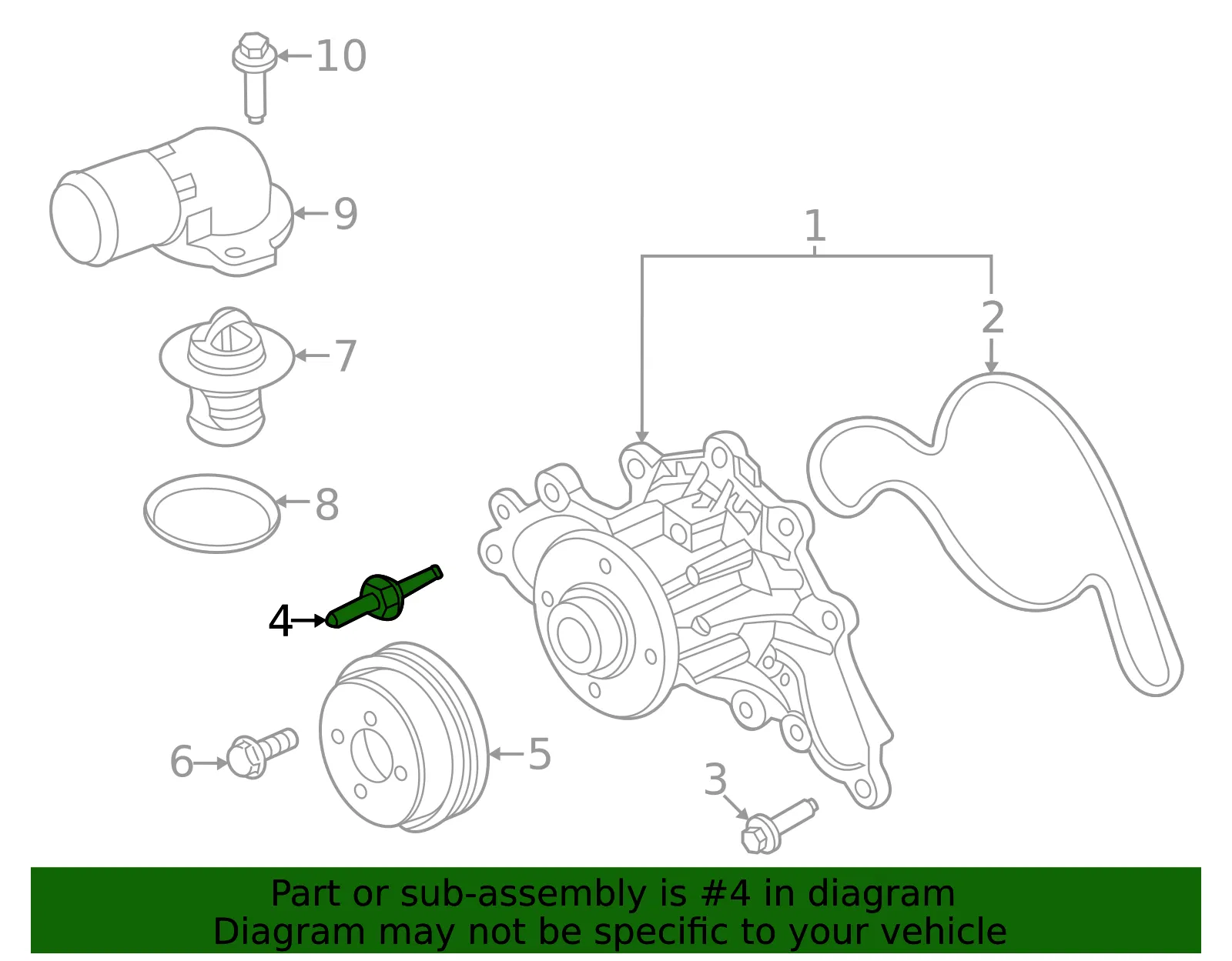 Engine Cooling Fan Clutch Stud - Ford (W713461S437) - view 6