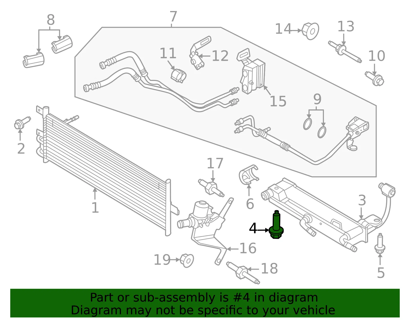 Automatic Transmission Oil Cooler Bolt - Ford (W722268-S437) - view 3