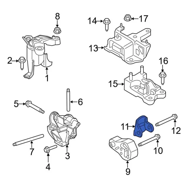 Engine Support Rod Bracket - Ford (ae8z6e042c) - view 4