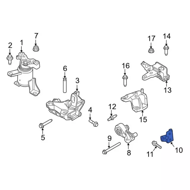Engine Support Rod Bracket - Ford (ae8z6e042c) - view 5
