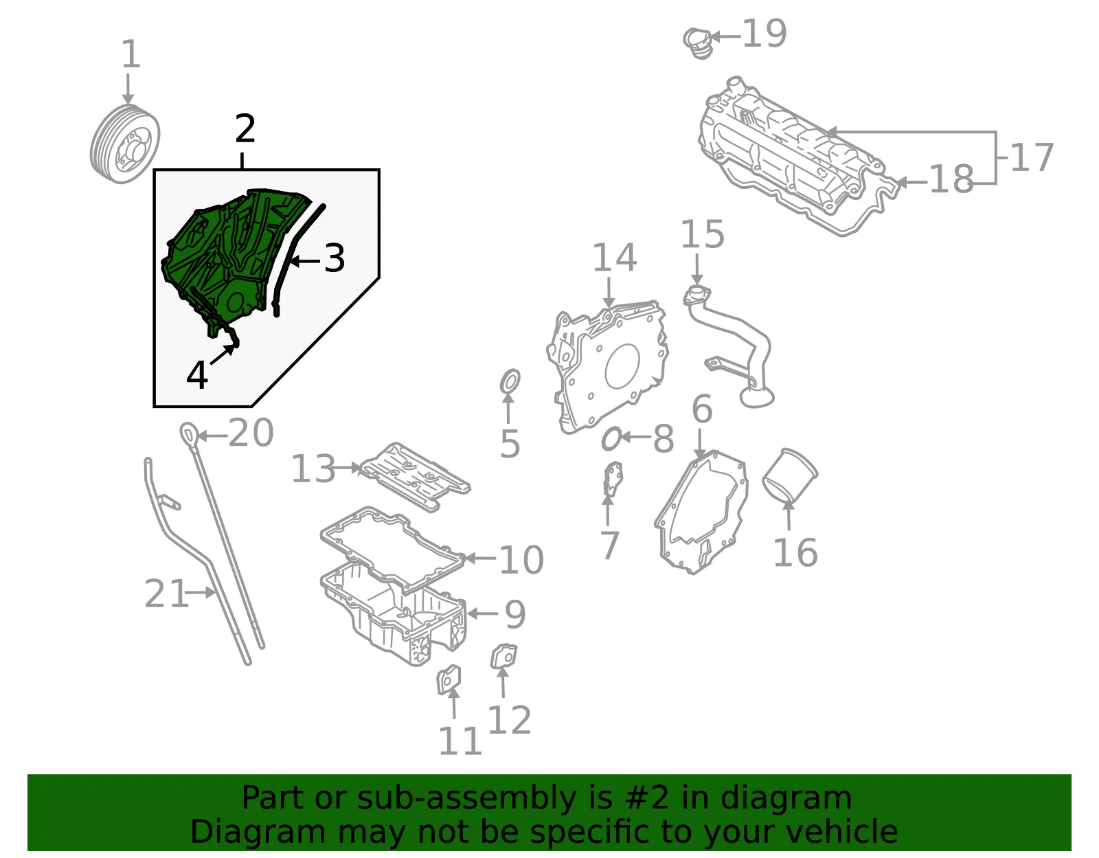 Engine Timing Cover - Mazda (aj5710500c) - view 2