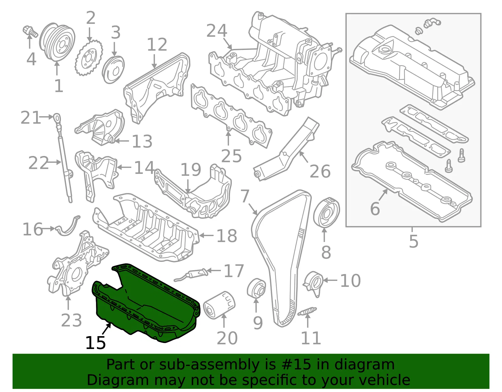 Oil Pan - Mazda (b36610400a) - view 2