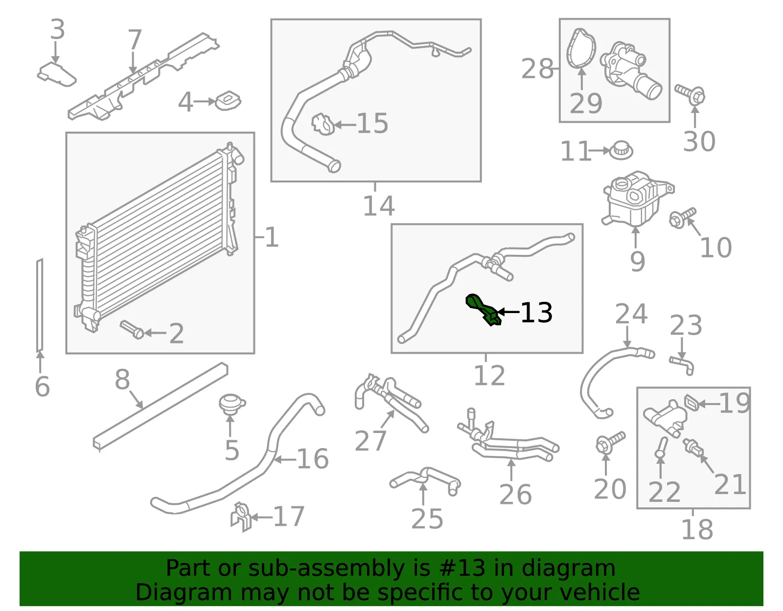 Engine Coolant Overflow Hose Bracket - Ford (bb5z8w287d) - view 3
