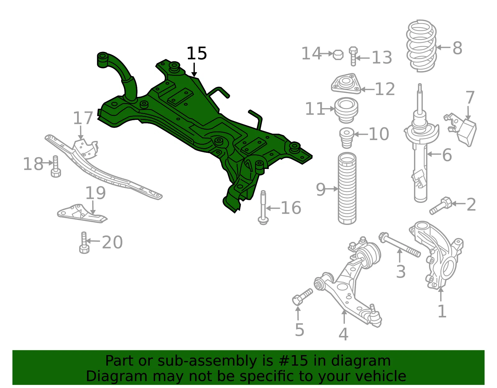 Engine Cradle - Mazda (bbm434800e) - view 2