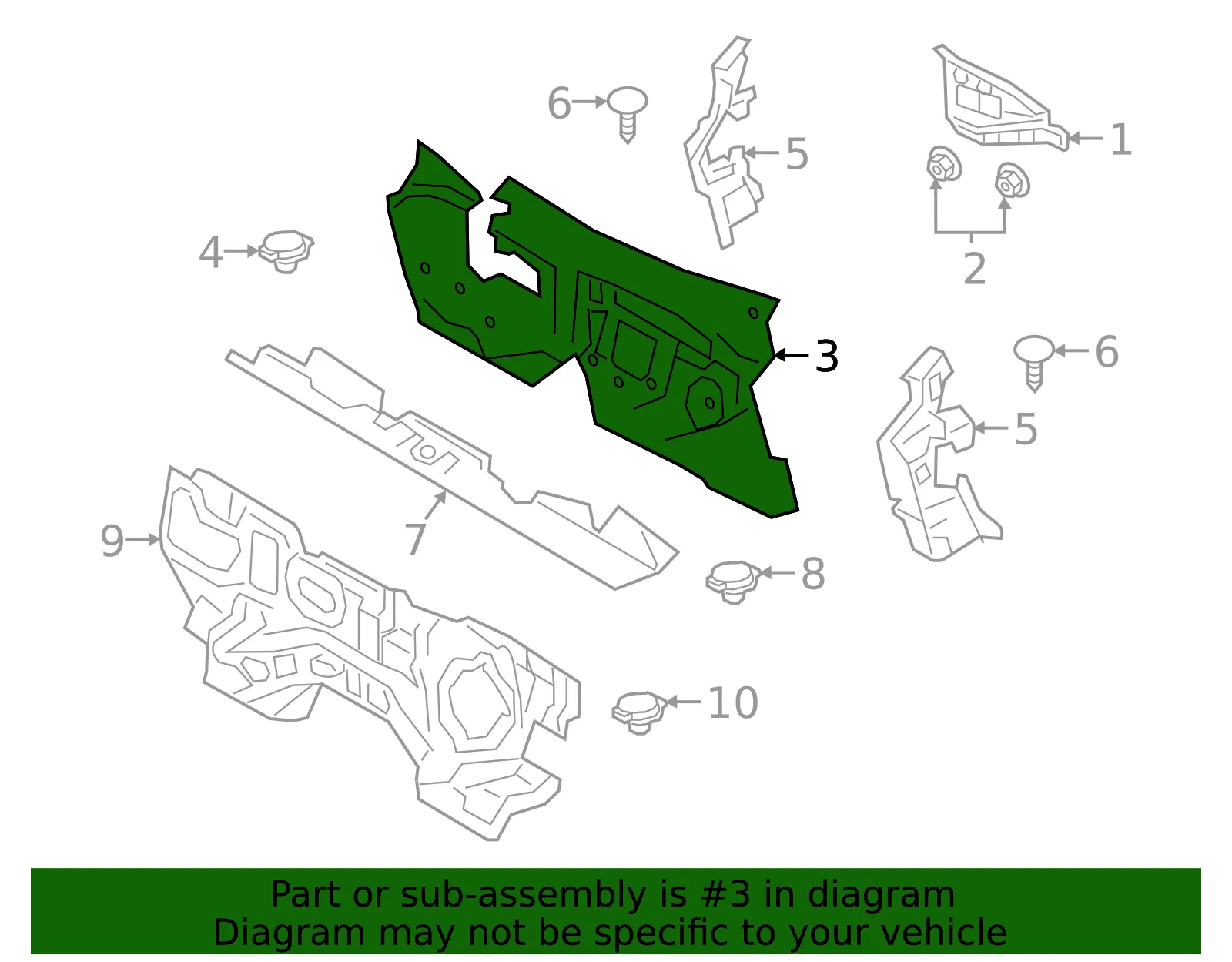 Engine Compartment Insulation - Mazda (bcjk6863xb) - view 2
