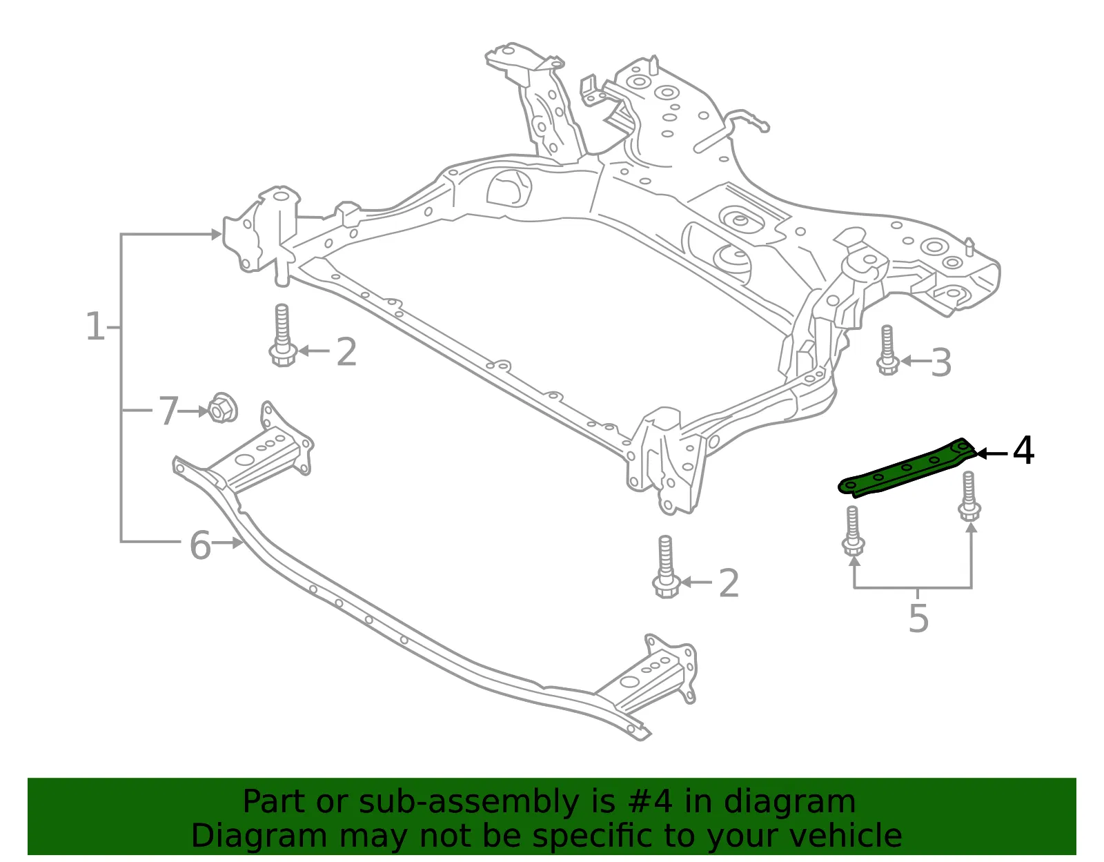 Engine Cradle Brace - Mazda (bcke34h24) - view 2
