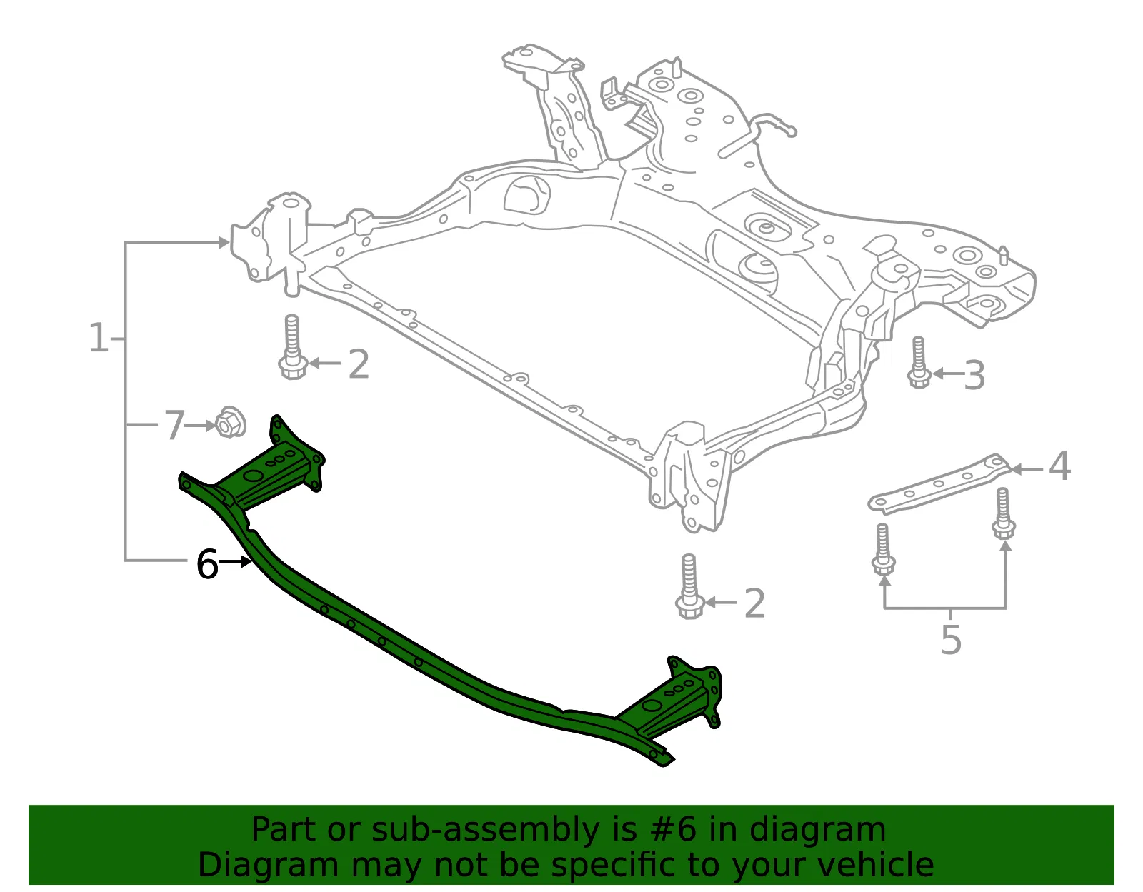 Engine Cradle Front Bracket - Mazda (bcye34880) - view 2