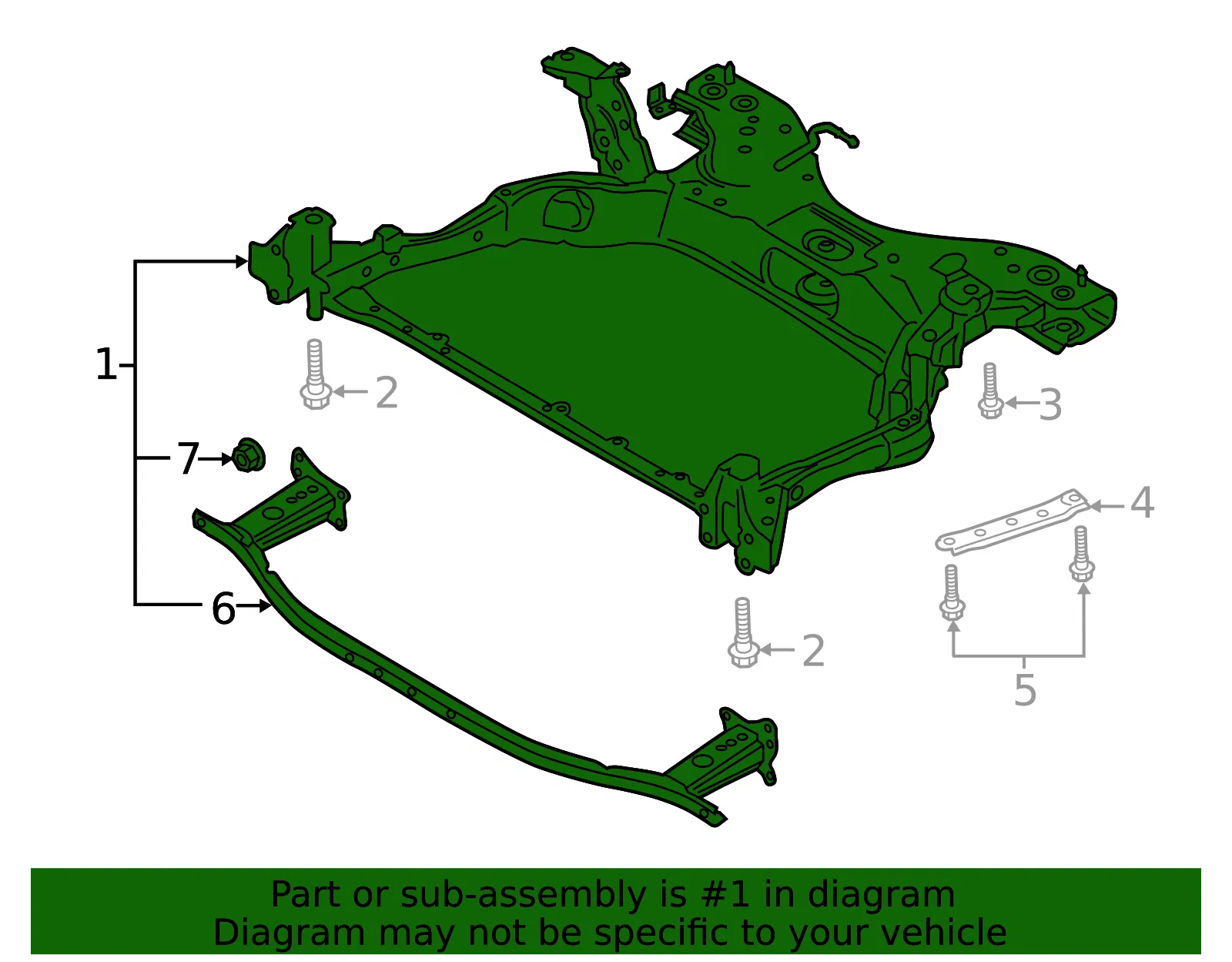 Engine Cradle - Mazda (bdnf3480xc) - view 2