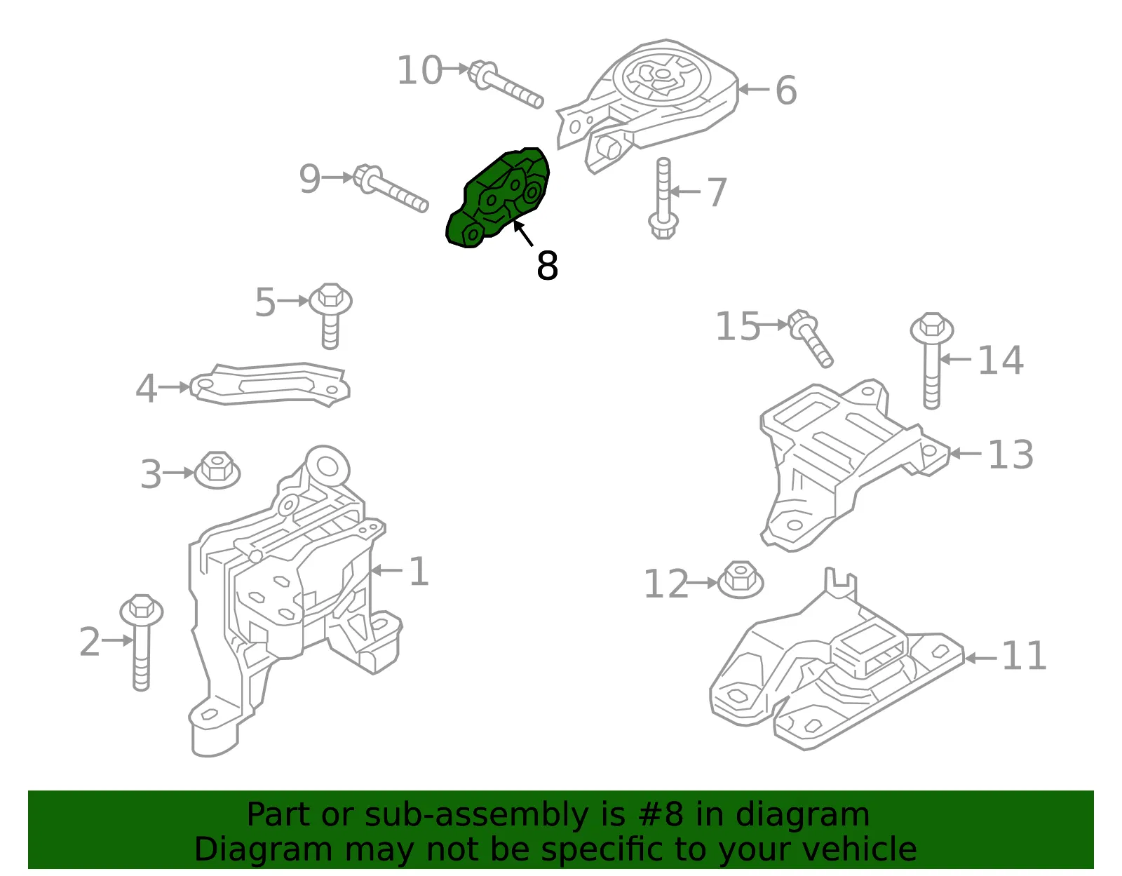 Engine Support Rod Bracket - Mazda (bfwm39010) - view 2