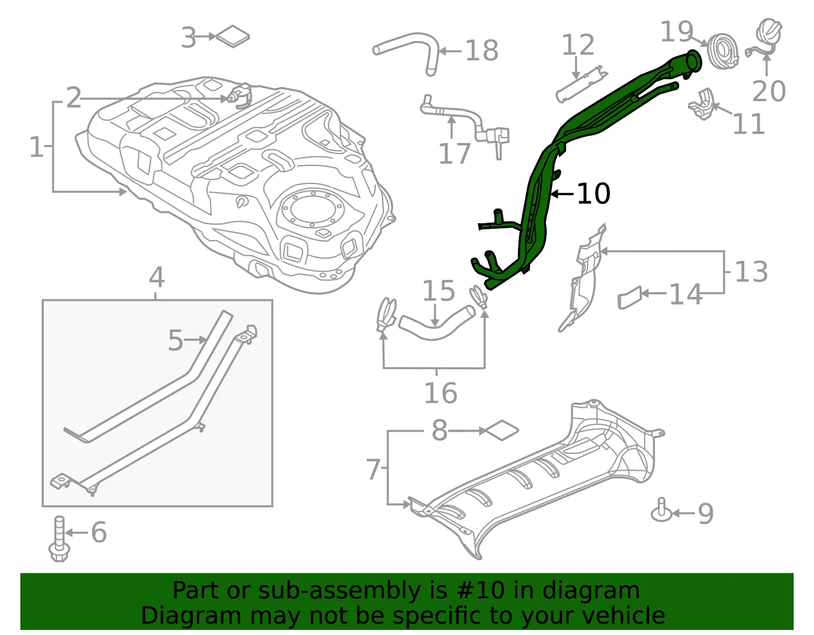Fuel Tank Filler Neck - Mazda (bhn142210g) - view 2