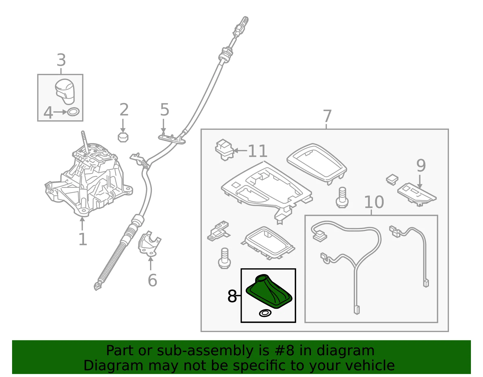 Automatic Transmission Shift Lever Boot - Mazda (bhn464330c) - view 2