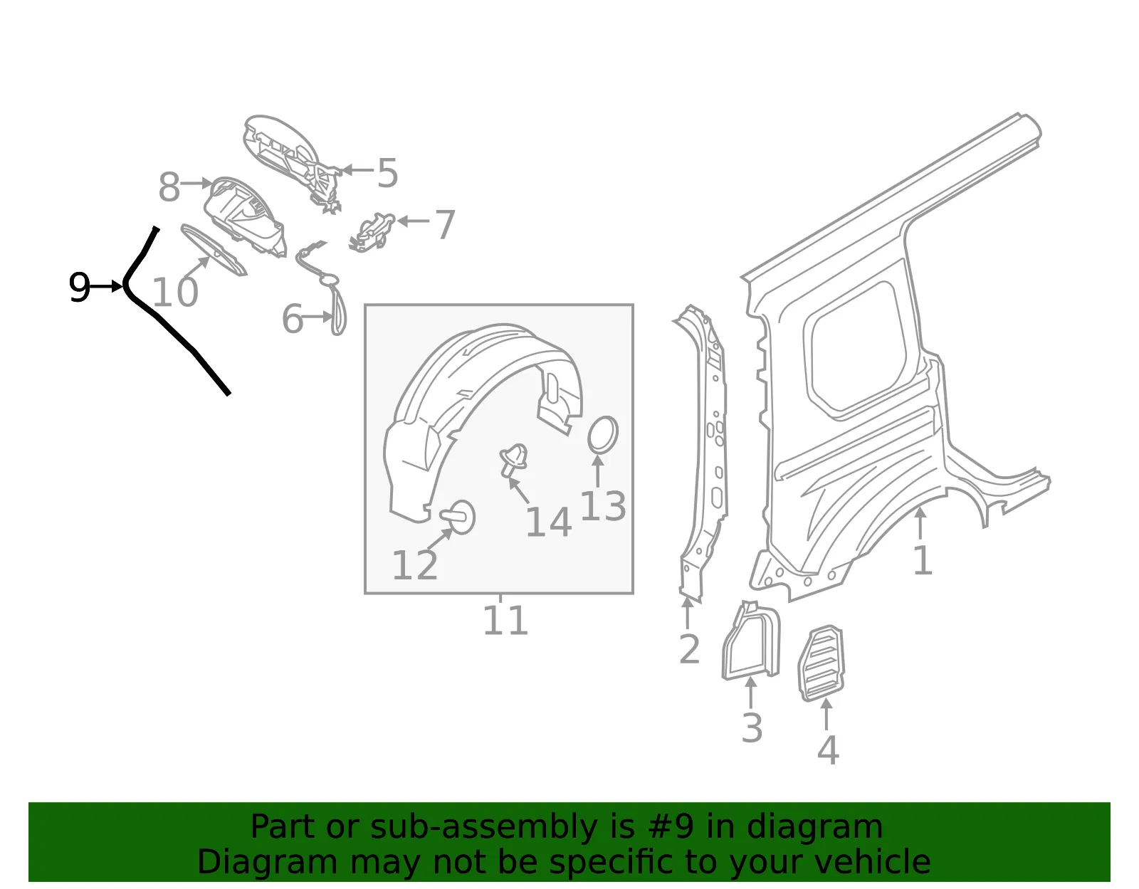 Fuel Filler Housing Drain Hose - Ford (bm5z9s303a) - view 10