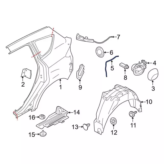 Fuel Filler Housing Drain Hose - Ford (bm5z9s303a) - view 5