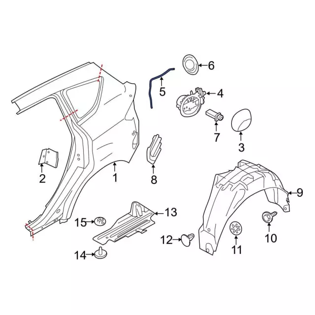 Fuel Filler Housing Drain Hose - Ford (bm5z9s303a) - view 7