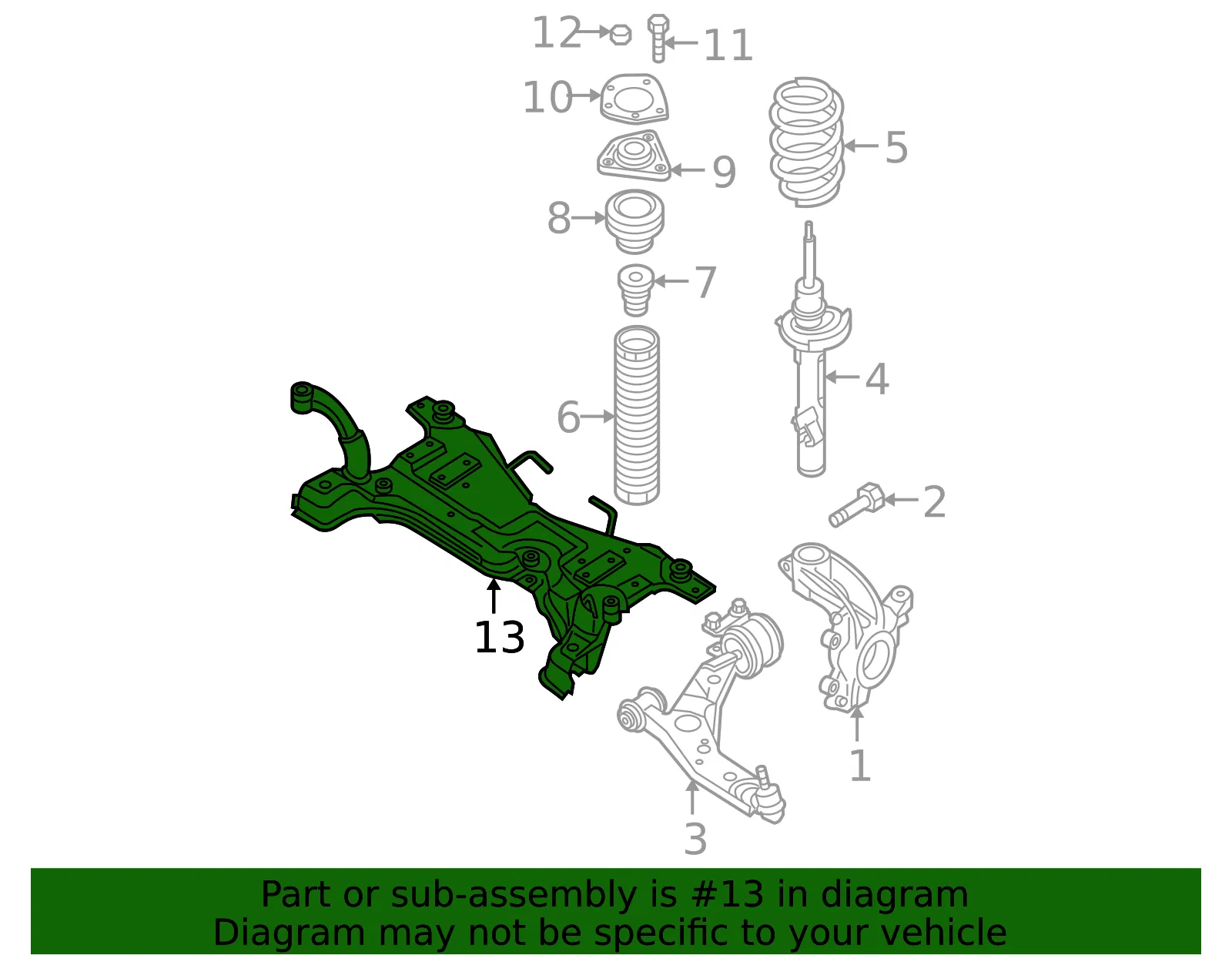 Engine Cradle - Mazda (bp4k34800k) - view 2