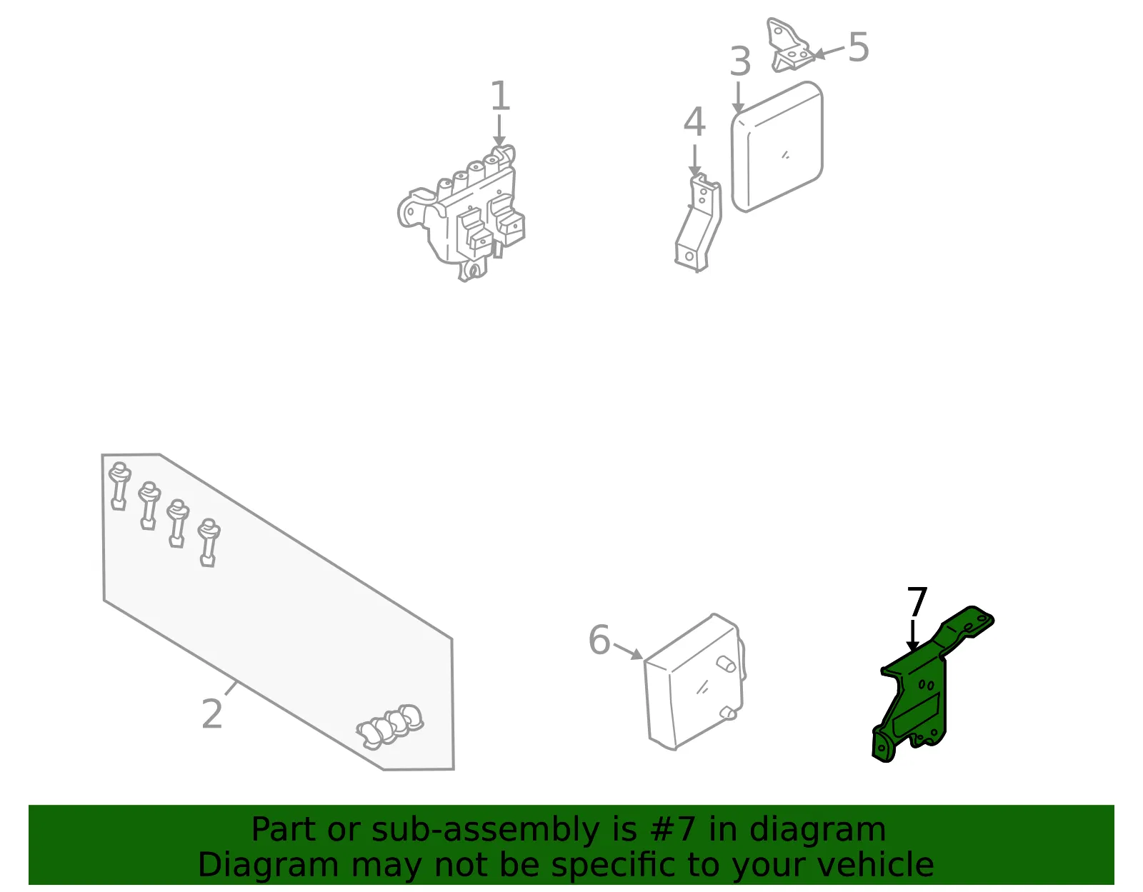 Transmission Control Module Bracket - Mazda (bp5b18945a) - view 2