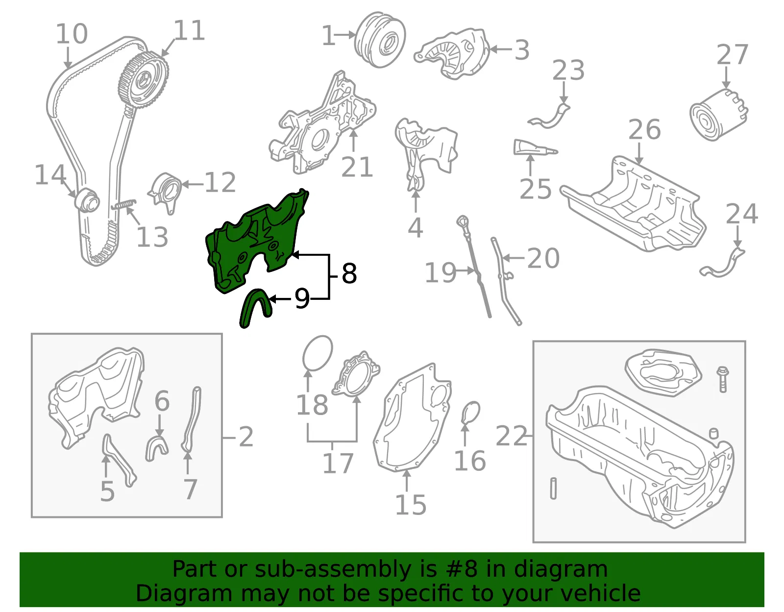Engine Timing Cover - Mazda (bp6d10540) - view 2