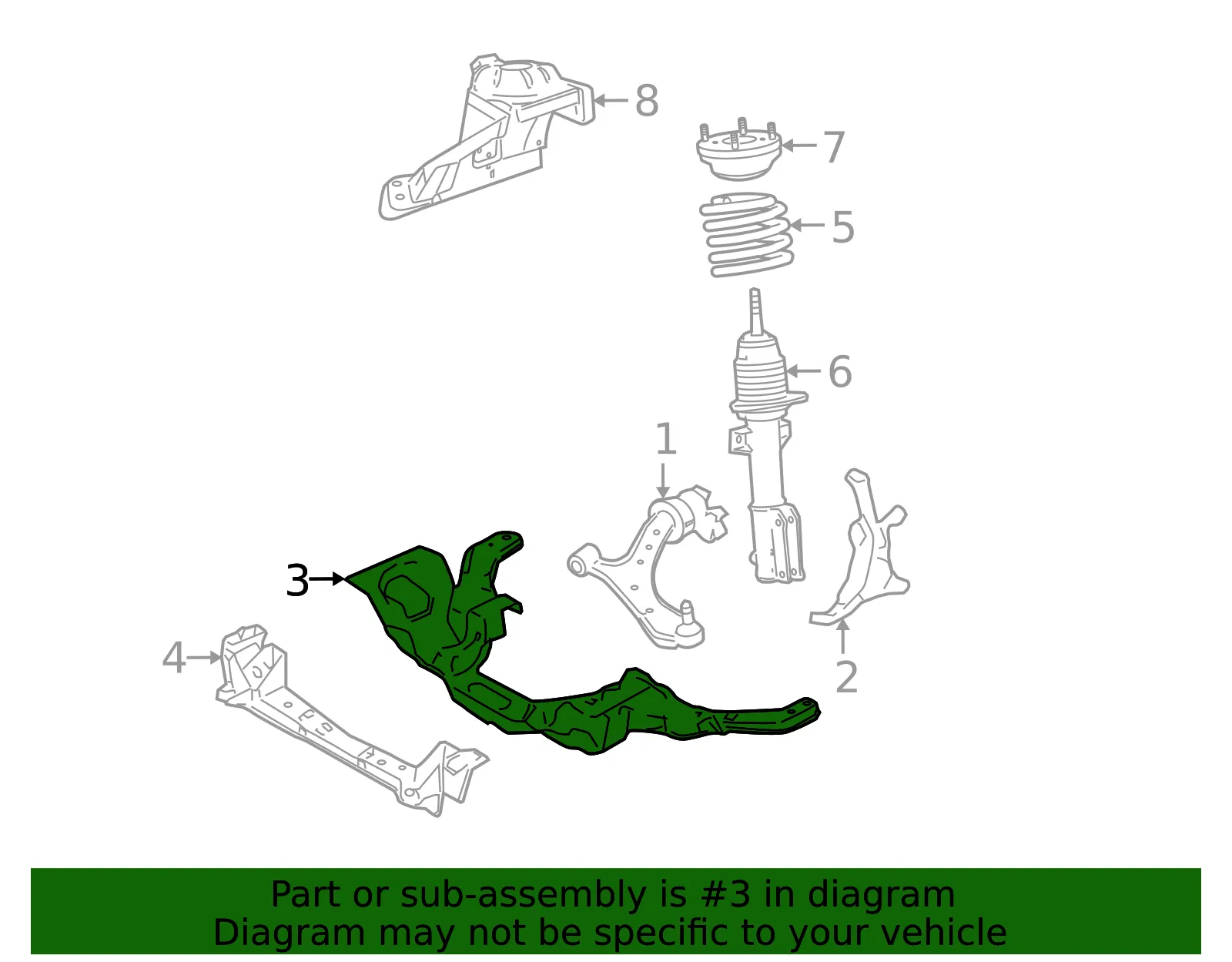 Engine Cradle - Ford (br3z5c145a) - view 10