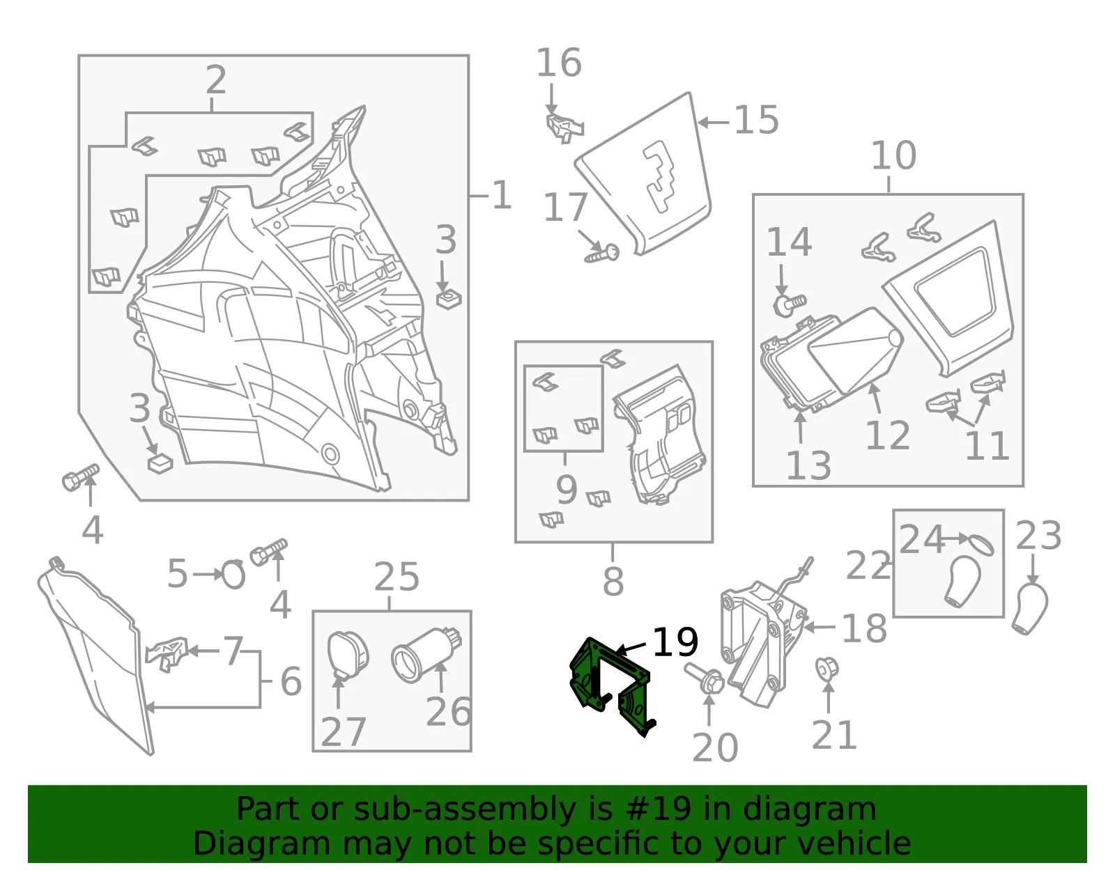 Automatic Transmission Shift Lever Bracket - Mazda (c23646120c) - view 2