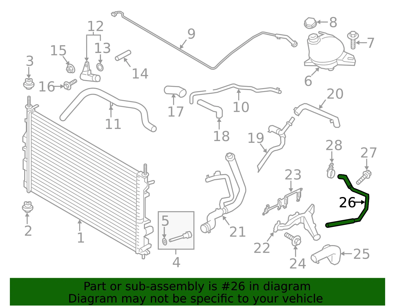Engine Coolant Pipe - Ford (ck4z9y438c) - view 7