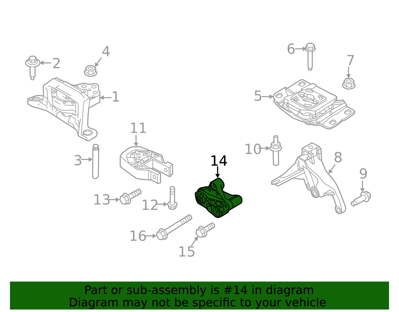 Automatic Transmission Mount Bracket - Ford (cv6z6e042b) - view 7