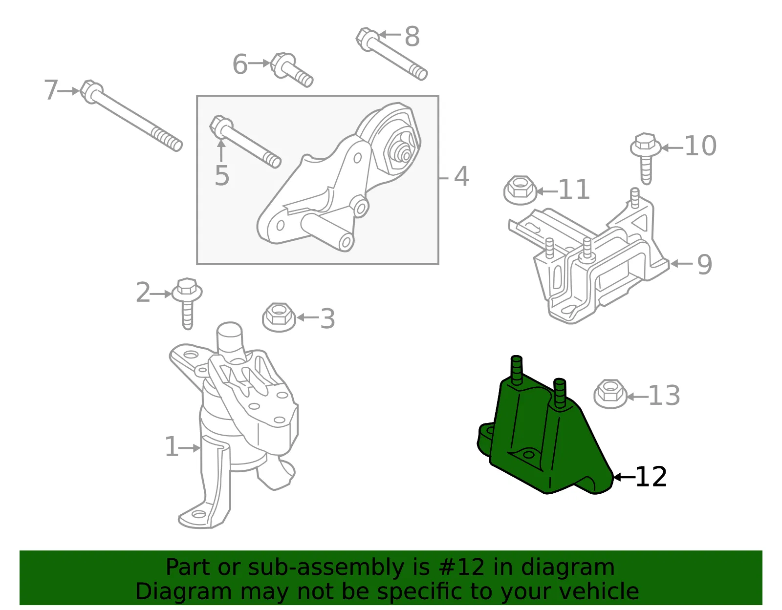 Engine Mount Bracket - Mazda (d65139080h) - view 2