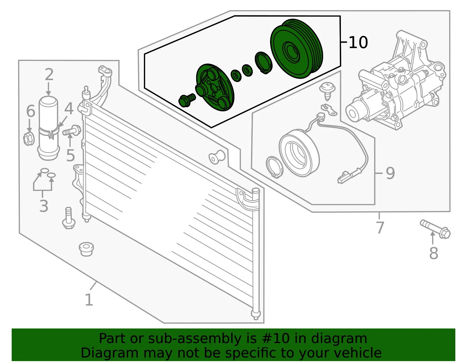 A/C Compressor Clutch Pulley - Mazda (d65161l20b) - view 2