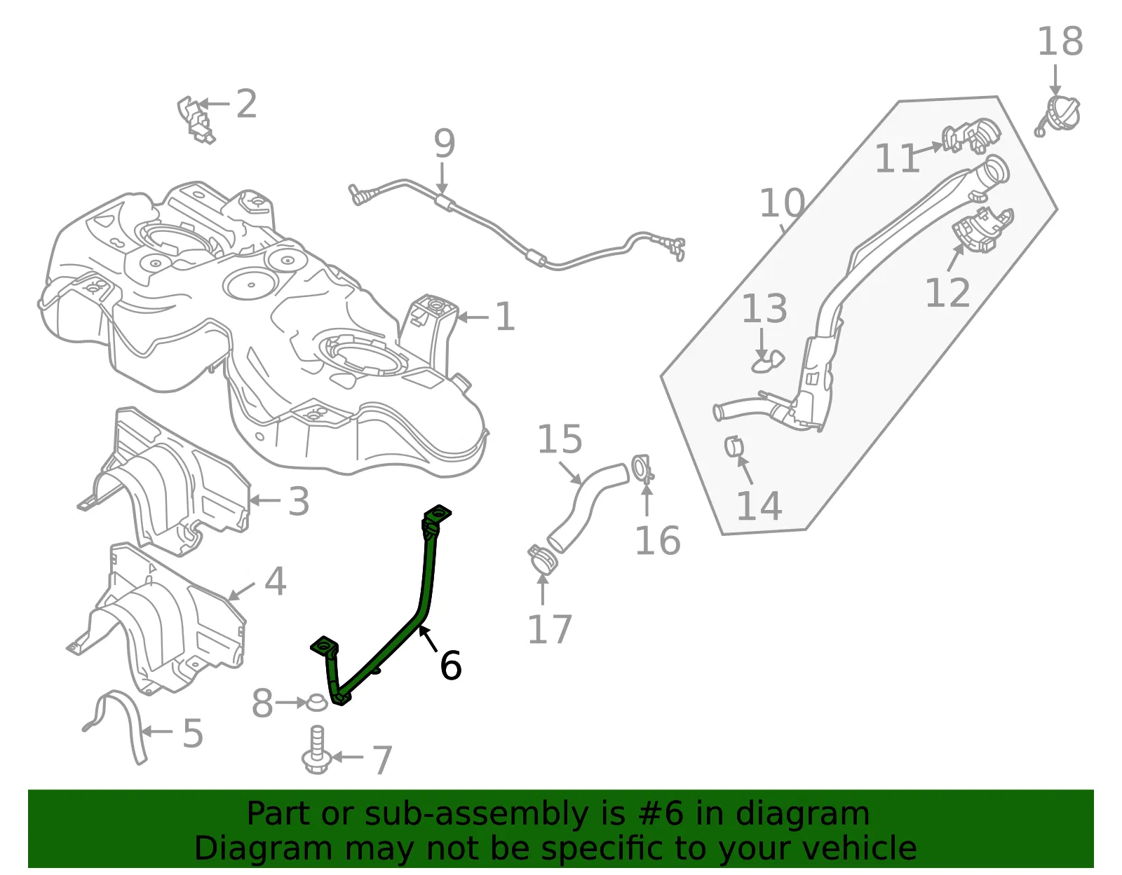 Fuel Tank Strap - Mazda (dfr942710a) - view 2