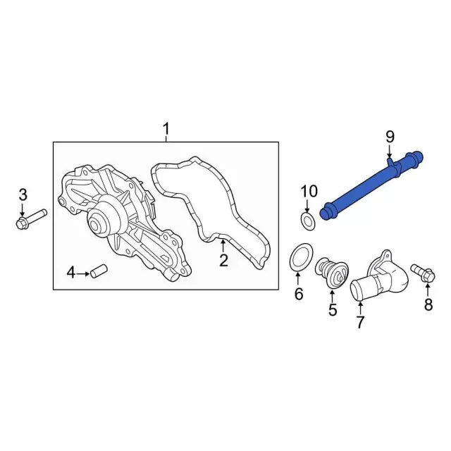 Engine Coolant Pipe - Ford (dg1z8a505b) - view 3