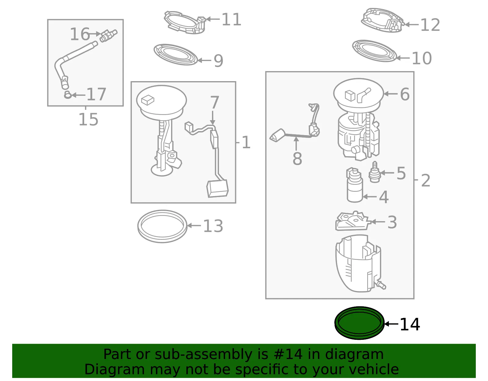 Fuel Pump Tank Seal - Mazda (dgj442165) - view 2